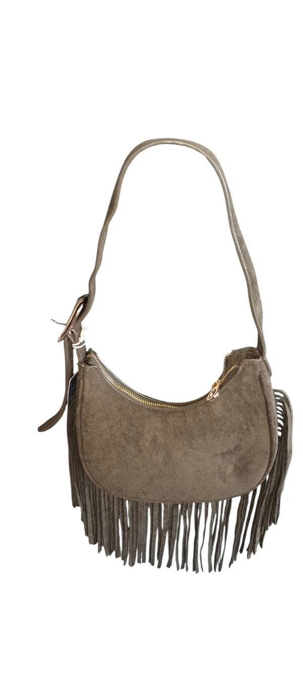 Universal Thread Brown Faux Suede Fringe Shoulder Bag Western Boho NWT - Picture 3 of 7